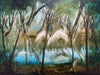 Pro Hart (1928-2006)  XLarge Original Oil Painting On Board 'Waterbirds - 3' 49.5cm x 59.5cm