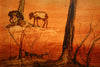 Pro Hart (1928-2006) - Large Original Oil on Board "Drought" 40cm x 50cm