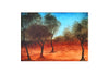 Pro Hart (1928-2006) - Original Oil on Board "Landscape With Two Trees" - 21cm x 29cm