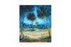 Pro Hart (1928-2006) - Large Original Oil Painting On Board 'The Old Homestead with Two Cars' - 25cm x 20cm