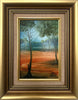 Pro Hart (1928-2006) - Original Oil Painting On Board 'Landscape With Trees" 21cm x 13cm