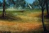 Pro Hart (1928-2006) Original Oil Painting on Board "Outback Landscape" - 19cm x 19cm