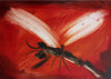 Pro Hart (1928-2006) - Original Oil Painting On Board 'Dragonfly' 14cm x 22cm