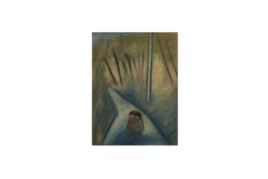 Robert Dickerson (1924-2015) Original Pastel Drawing 'Couple in the Forest' 40cm x 30cm