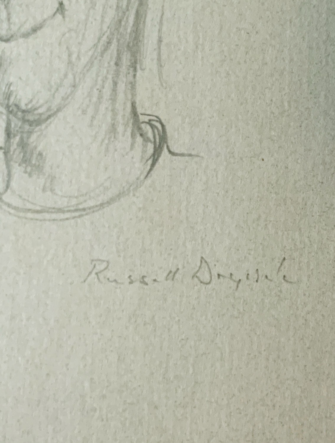 Russell Drysdale (1912-1981) Original Pencil Drawing on Paper "Portrait Sketch of a Man' 15cm x 11cm