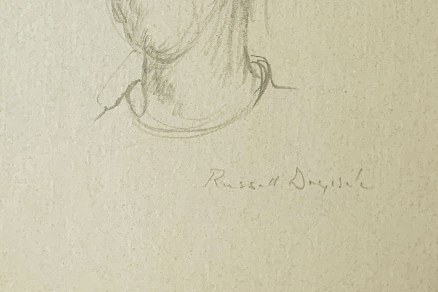 Russell Drysdale (1912-1981) Original Pencil Drawing on Paper "Portrait Sketch of a Man' 15cm x 11cm