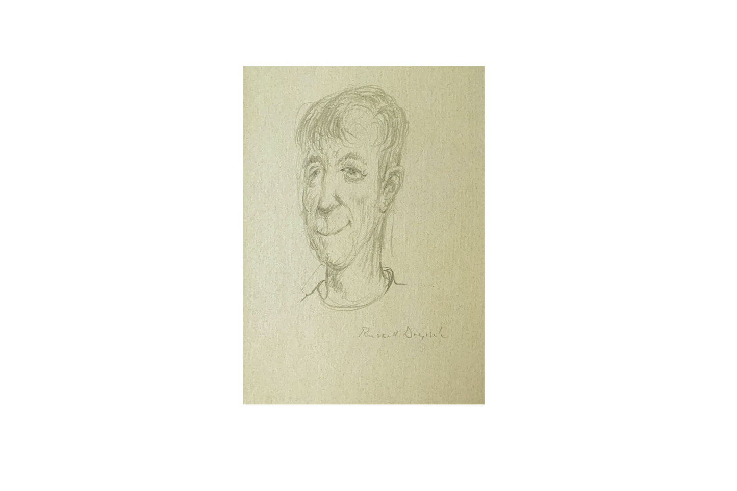 Russell Drysdale (1912-1981) Original Pencil Drawing on Paper "Portrait Sketch of a Man' 15cm x 11cm