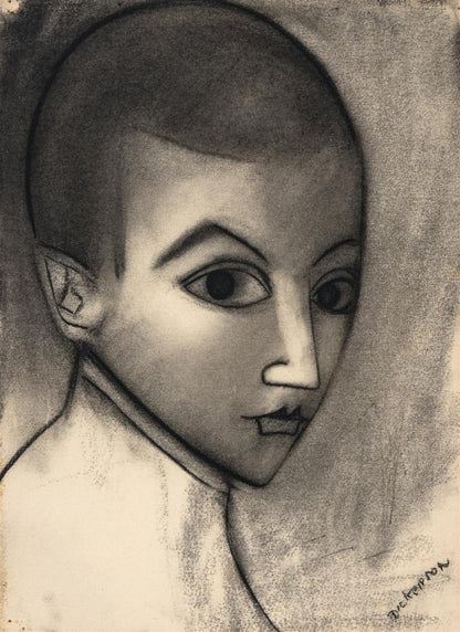 Robert Dickerson (1924-2015), Original Charcoal Drawing 'Young Man' 37.5cm x 27.5cm