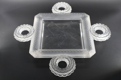 René Lalique, Rare France Frosted Glass 'Cluny' Centerpiece, Model No. 3468, c. 1944