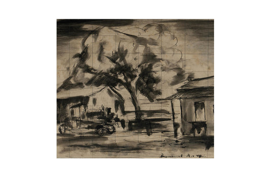 Russell Drysdale (1912-1981) Original Ink & Wash "Post Office' 21cm x 24cm