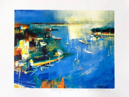 Reinis Zusters (1919-1999) Limited Edition Signed Screenprint 'Moving Harbour' 38cm x 49cm