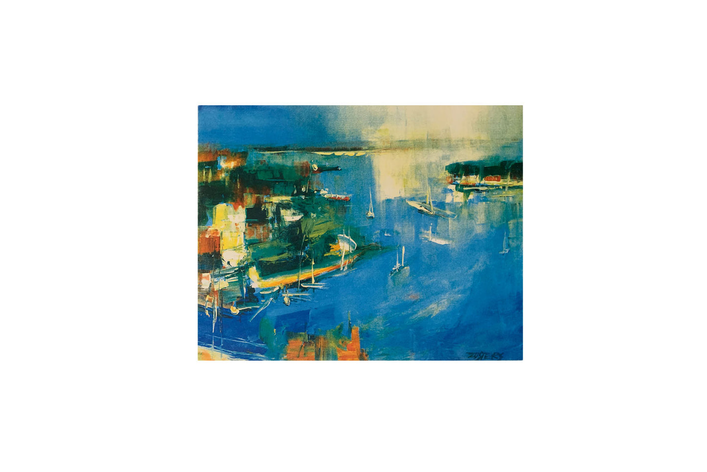 Reinis Zusters (1919-1999) Limited Edition Signed Screenprint 'Moving Harbour' 38cm x 49cm