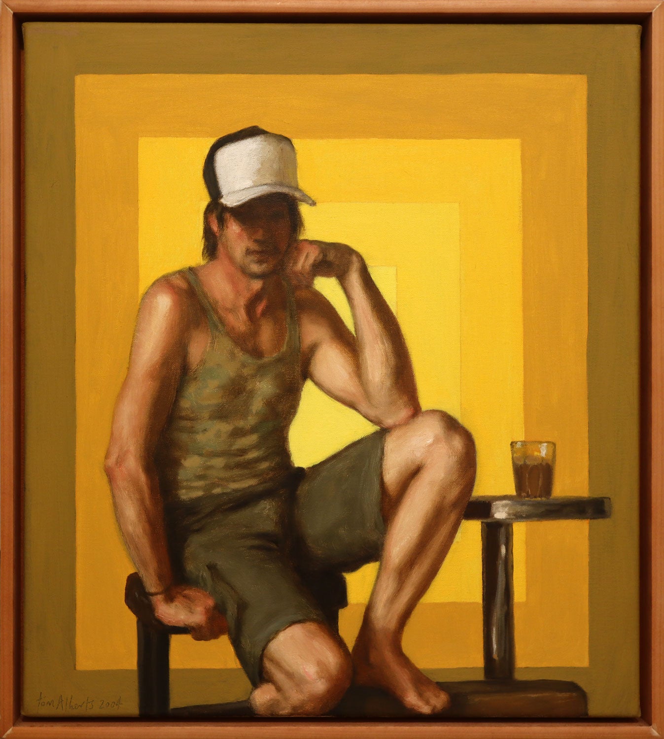 Tom Alberts (b.1962) Original Oil Painting on Canvas 'Study for Coffee Guy' 46cm x 40.5cm