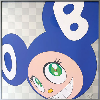 Takashi Murakami (b.1963-) Limited Edition Signed Lithograph 'And Then (Blue) 66cm x 66cm