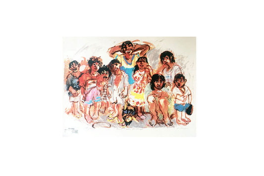 Wendy Sharpe (b.1960) Limited Edition Signed Screenprint 'East Timor Children' 48cm x 69cm