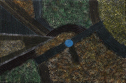 Abie Loy Kemarre - Original Aboriginal Painting "Bush Hen" Stretched 60cm x 91cm