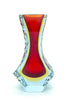 Alessandro Mandruzzato, Murano Italy, Textured Sommerso Glass Block Vase