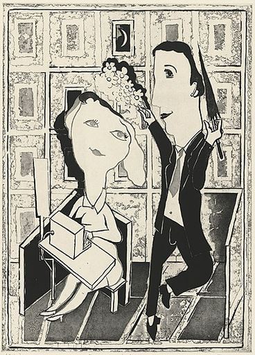 Andrew Sibley (1933-2015) - Large Etching and Aquatint "Executive in Love" 68cm x 49cm