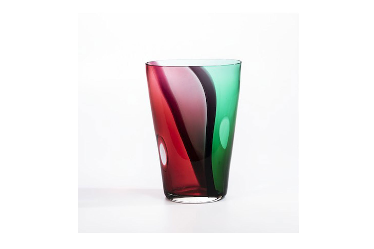 Archimede Seguso (1942-1999), Murano, Italy - X-Large Signed Carnivale Pink and Green Vase - 39.5cm