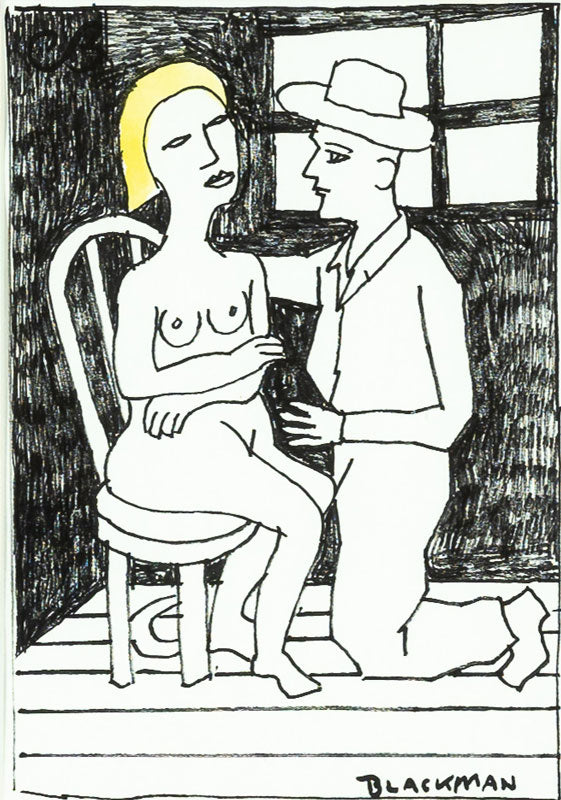 Charles Blackman (1928-2018) Original Drawing 'The Proposal' 28.5cm x 20cm