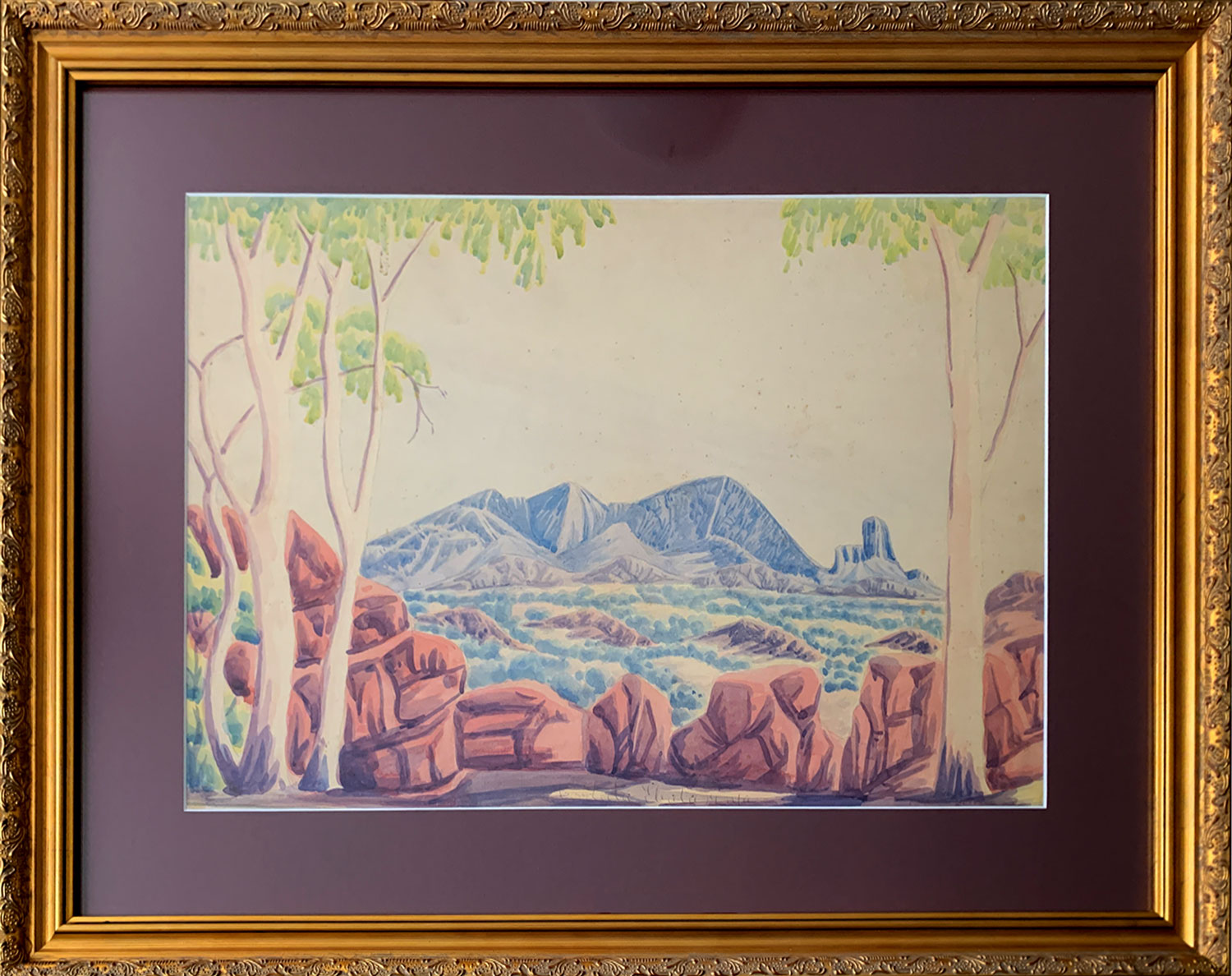 Cordula Ebatarinja (1919–1973) - Large Original Hermannsburg Watercolour 51cm x 36cm