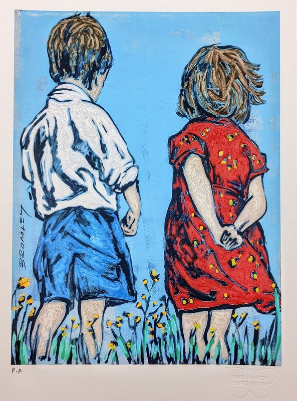 David Bromley (1960 - ) Signed Limited Edition Lithograph Titled 'Friends"