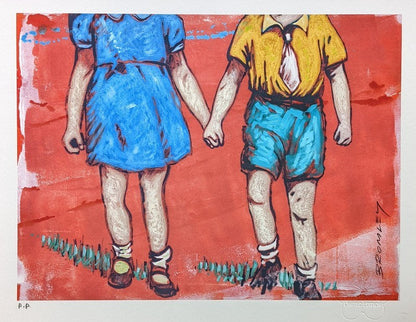 David Bromley (1960 - ) Signed Limited Edition Lithograph Titled 'Friendship"