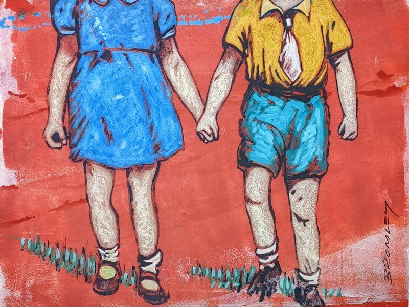 David Bromley (1960 - ) Signed Limited Edition Lithograph Titled 'Friendship"