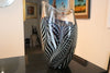 David Lotton (USA) - Signed Original Glass Vase with Fern Decoration - 25.5cm