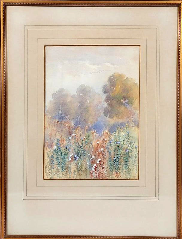 Ellis Rowan (1848-1922) - Original Watercolour Painting - Thistles 27cm x 19cm