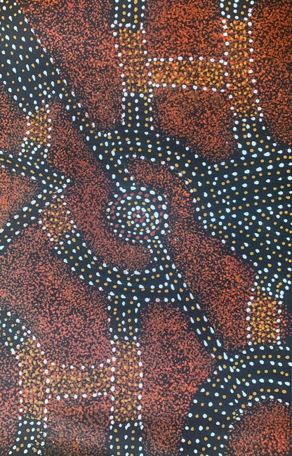 Gracie Morton Pwerle (b.1956) Australian Aboriginal Art Bush Plum Dreaming 49cm x 32cm