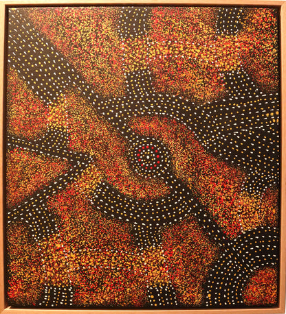 Gracie Morton Pwerle (b.1956) Australian Aboriginal Art Bush Plum Dreaming 56cm x 49cm