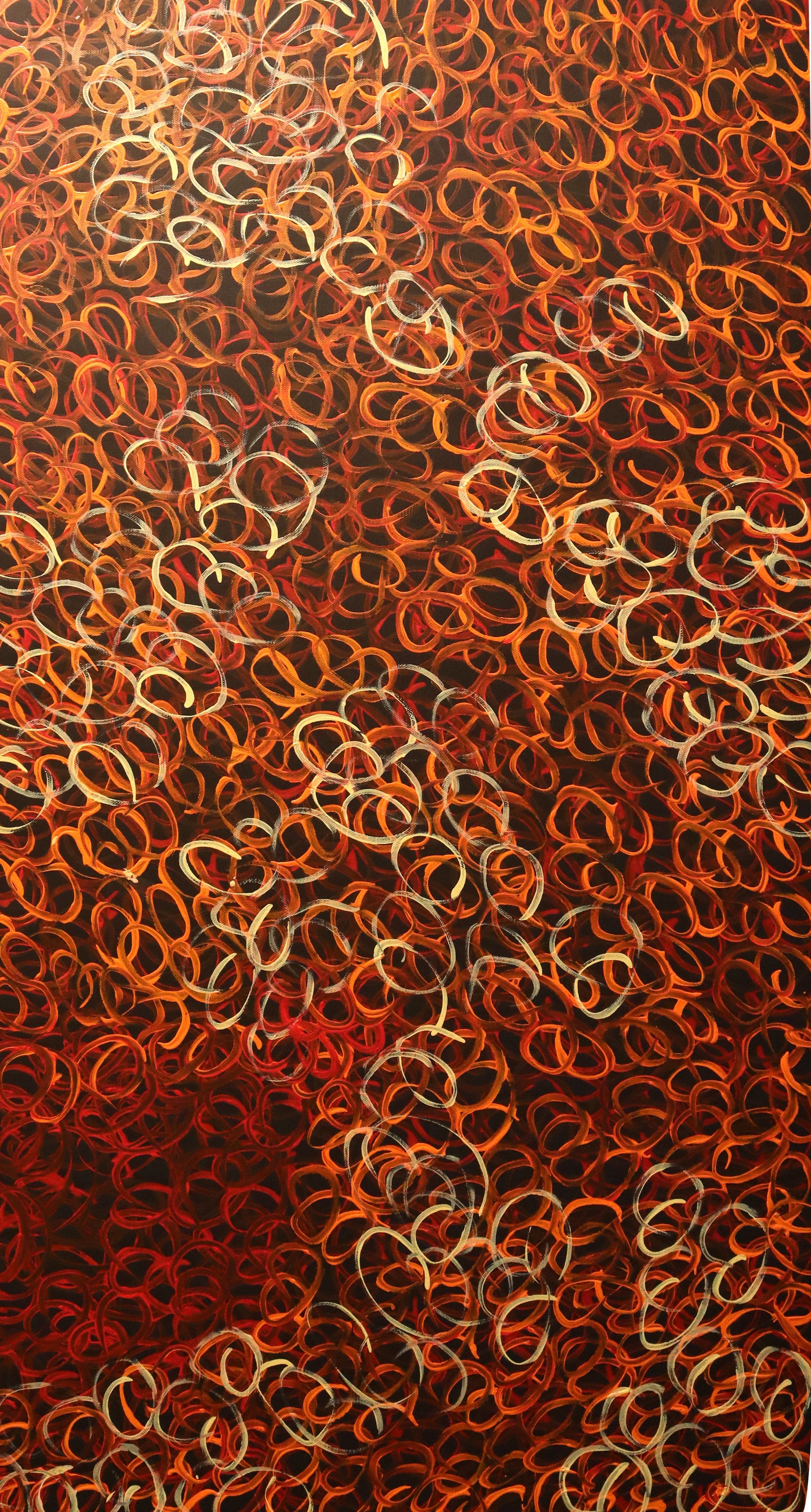 Gracie Morton Pwerle (b.1956) Australian Aboriginal Art Bush Plum Dreaming 150cm x 50cm