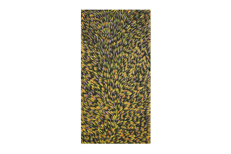 Gloria Tamerre Petyarre - Original Aboriginal Painting - 'Bush Medicine Leaves' 95cm x 48cm Stretched