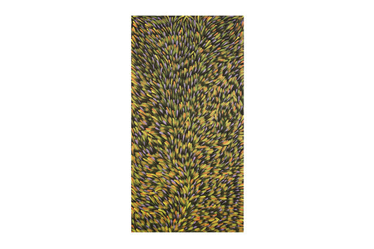 Gloria Tamerre Petyarre - Original Aboriginal Painting - 'Bush Medicine Leaves' 95cm x 48cm Stretched