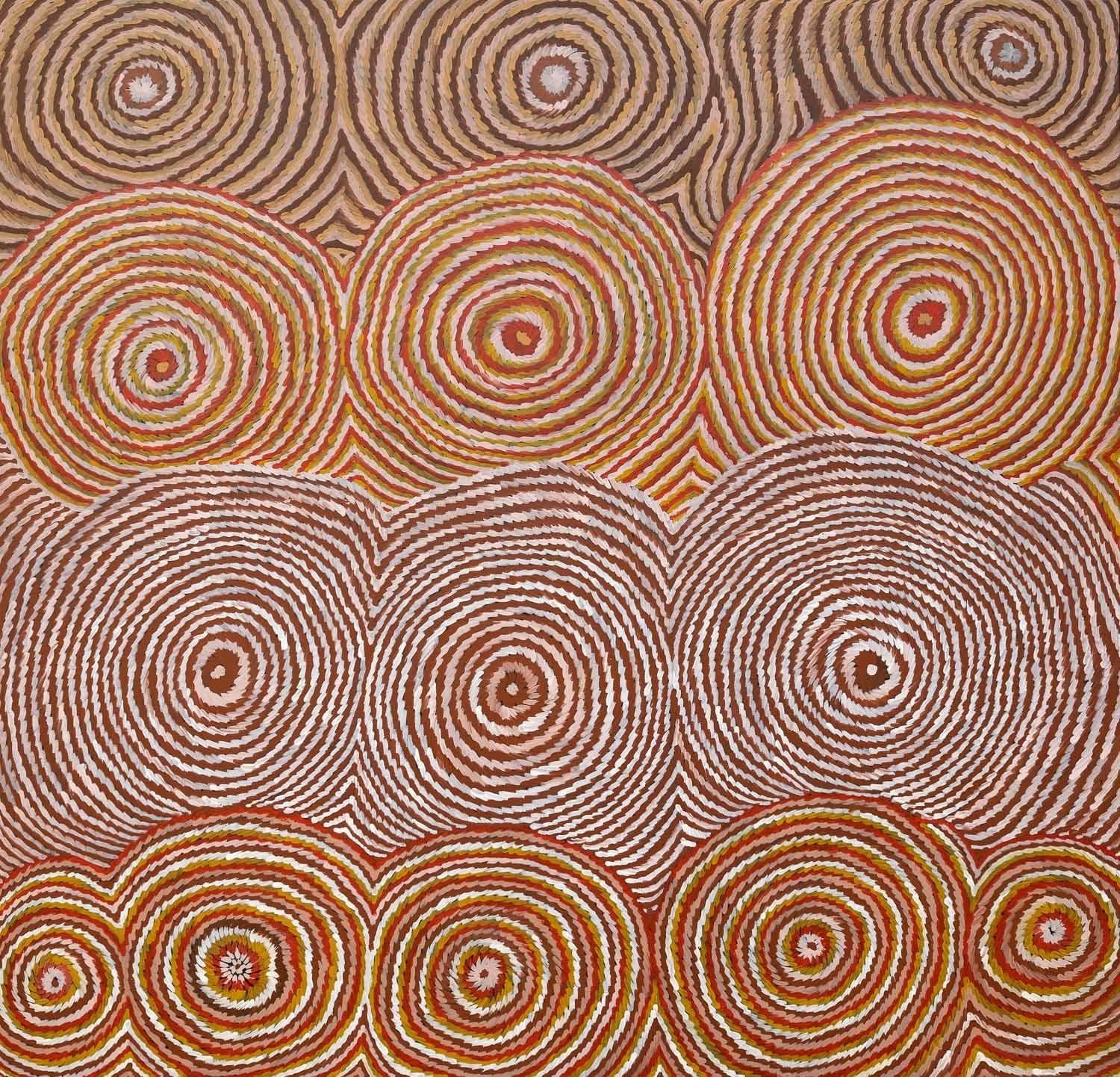 Gloria Tamerre Petyarre - Original Aboriginal Painting - 'Bush Medicine Leaves' 133cm x 128cm Stretched