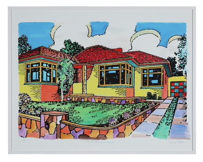 Howard Arkley (1951-1999) Limited Edition Giclee Print 'Triple Fronted Brick Veneer'