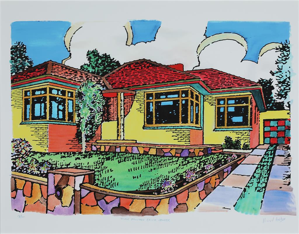 Howard Arkley (1951-1999) Limited Edition Giclee Print 'Triple Fronted Brick Veneer'