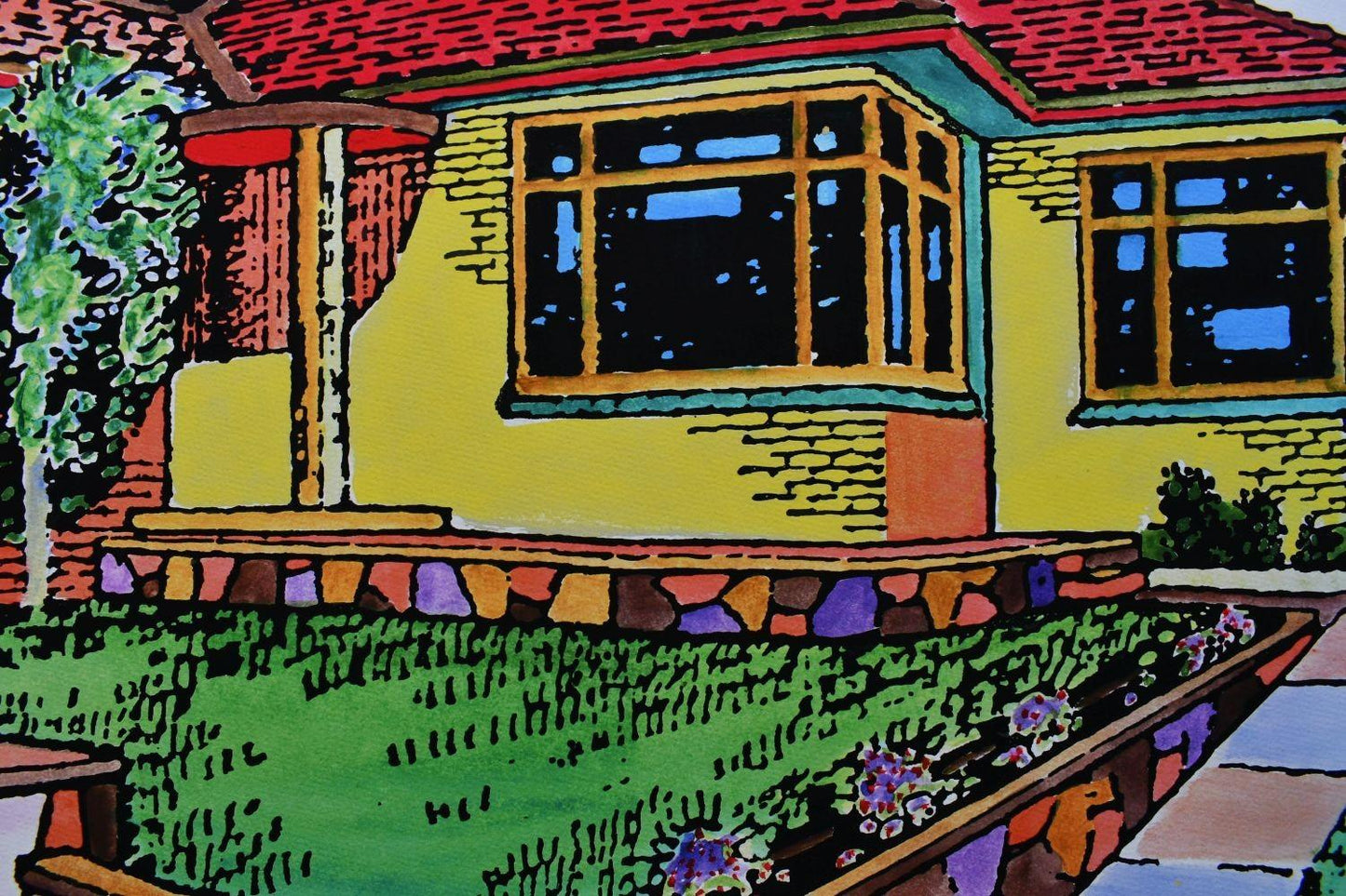 Howard Arkley (1951-1999) Limited Edition Giclee Print 'Triple Fronted Brick Veneer'