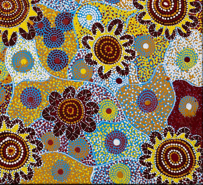 Helen Rubuntja (b.1965) Original Aboriginal Art on Canvas - 97cm x 105cm