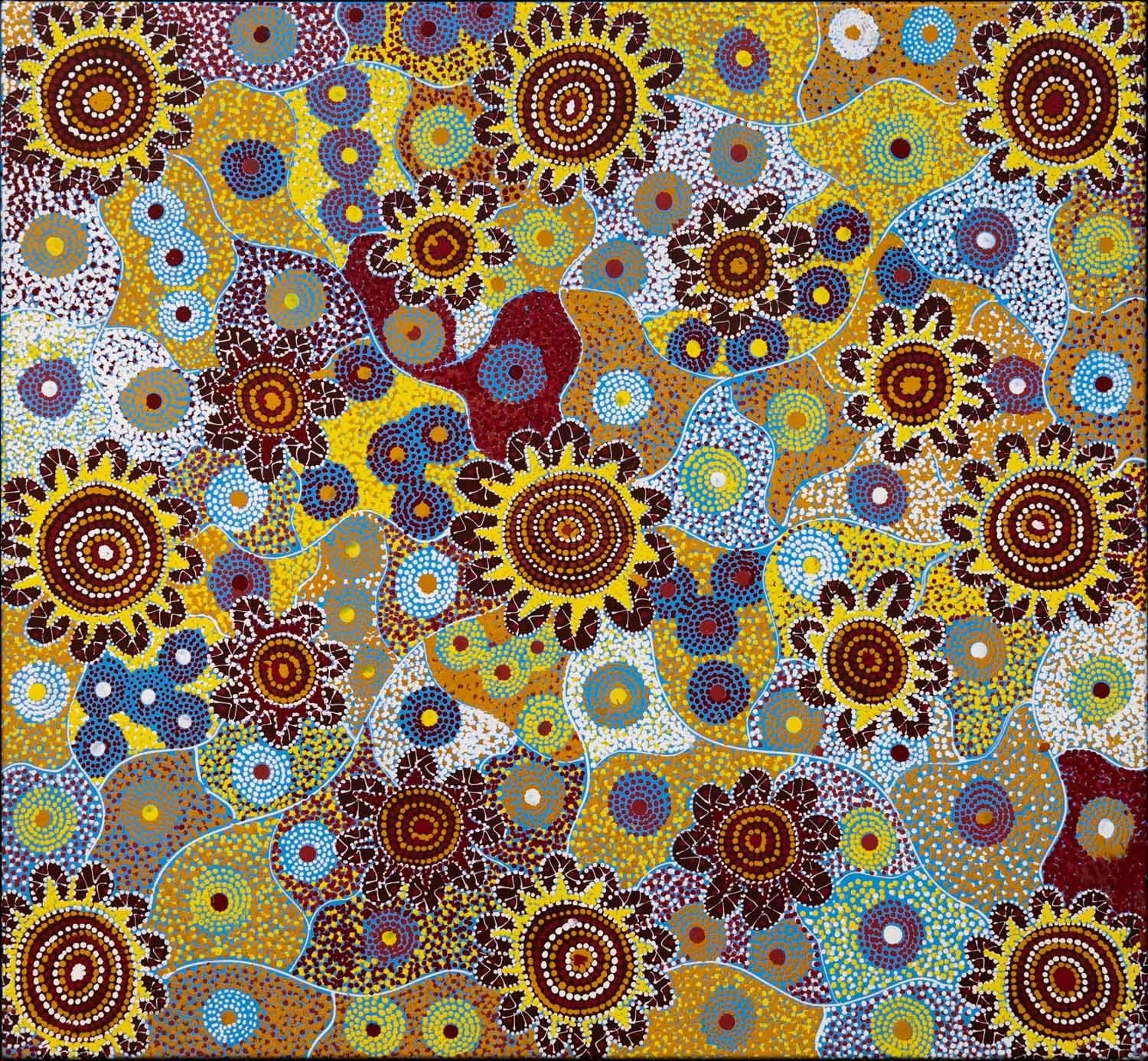 Helen Rubuntja (b.1965) Original Aboriginal Art on Canvas - 97cm x 105cm