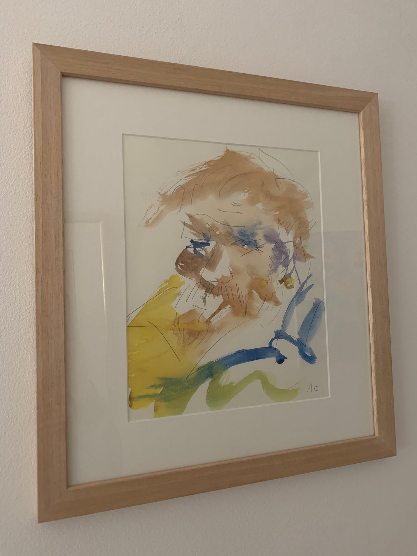 Adam Cullen (1965 - 2012) 'David Wenham I', Original Watercolour 33cm x 26cm