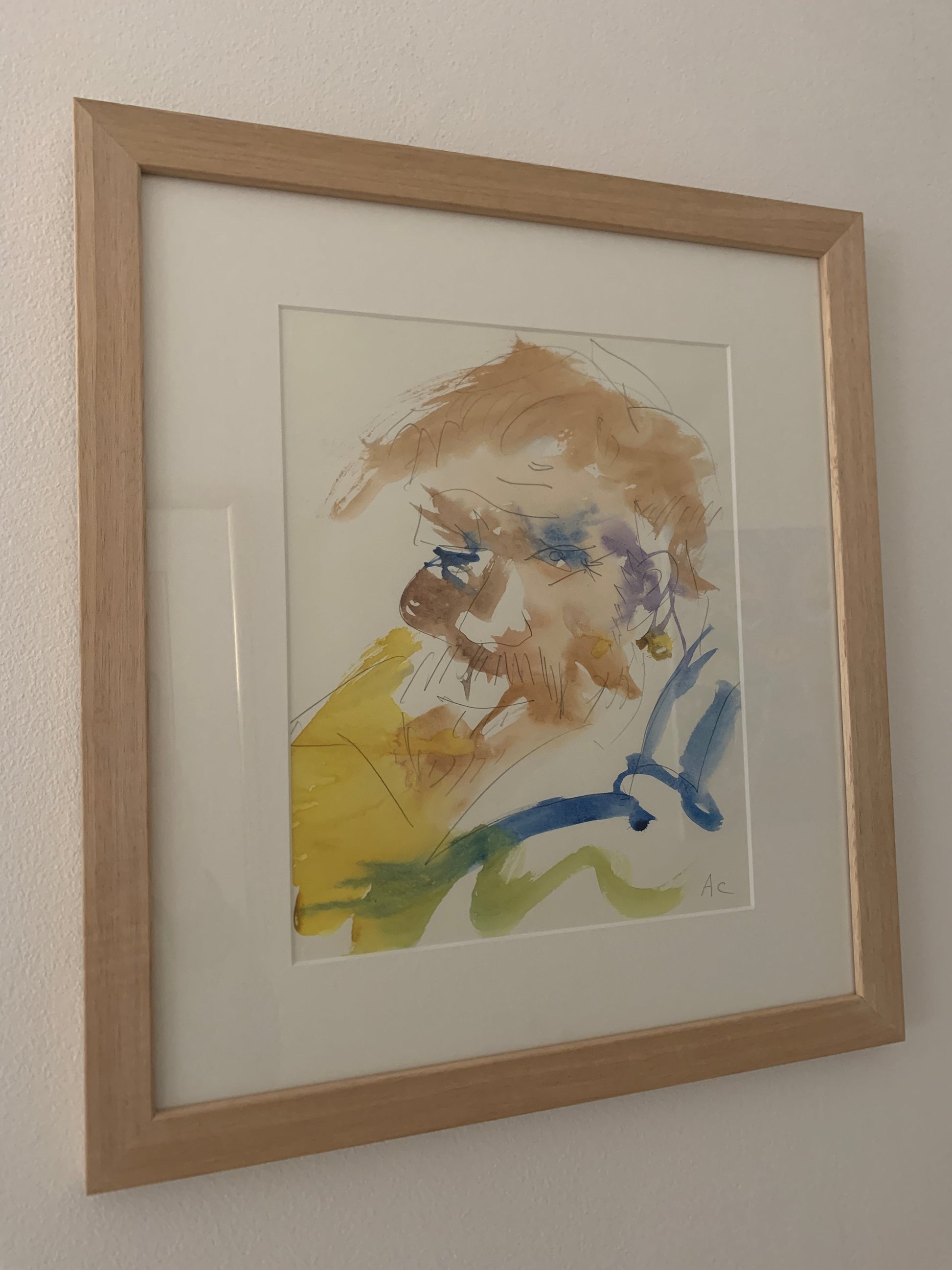 Adam Cullen (1965 - 2012) 'David Wenham I', Original Watercolour 33cm x 26cm