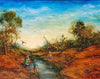 John Cobby (b.1957) Large Original Oil on Board 'Playtime at the Creek' - 49cm x 39cm