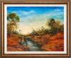 John Cobby (b.1957) Large Original Oil on Board 'Playtime at the Creek' - 49cm x 39cm