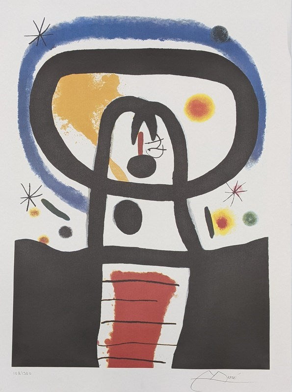 Joan Miro (Spanish, 1893-1984) Large Limited Edition Lithograph Titled 'Eqinox"