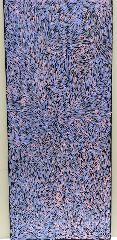 Jeannie Petyarre (B. 1956-2022) Aboriginal Art - Bush Medicine Leaves 194cm x 84cm