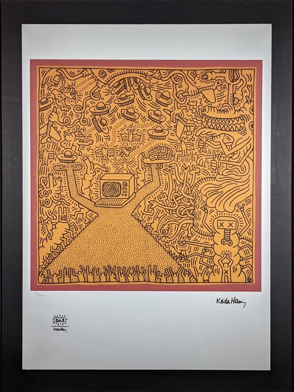 Keith Haring (1958-1990) Limited Edition Lithograph 70cm x 50cm with COA