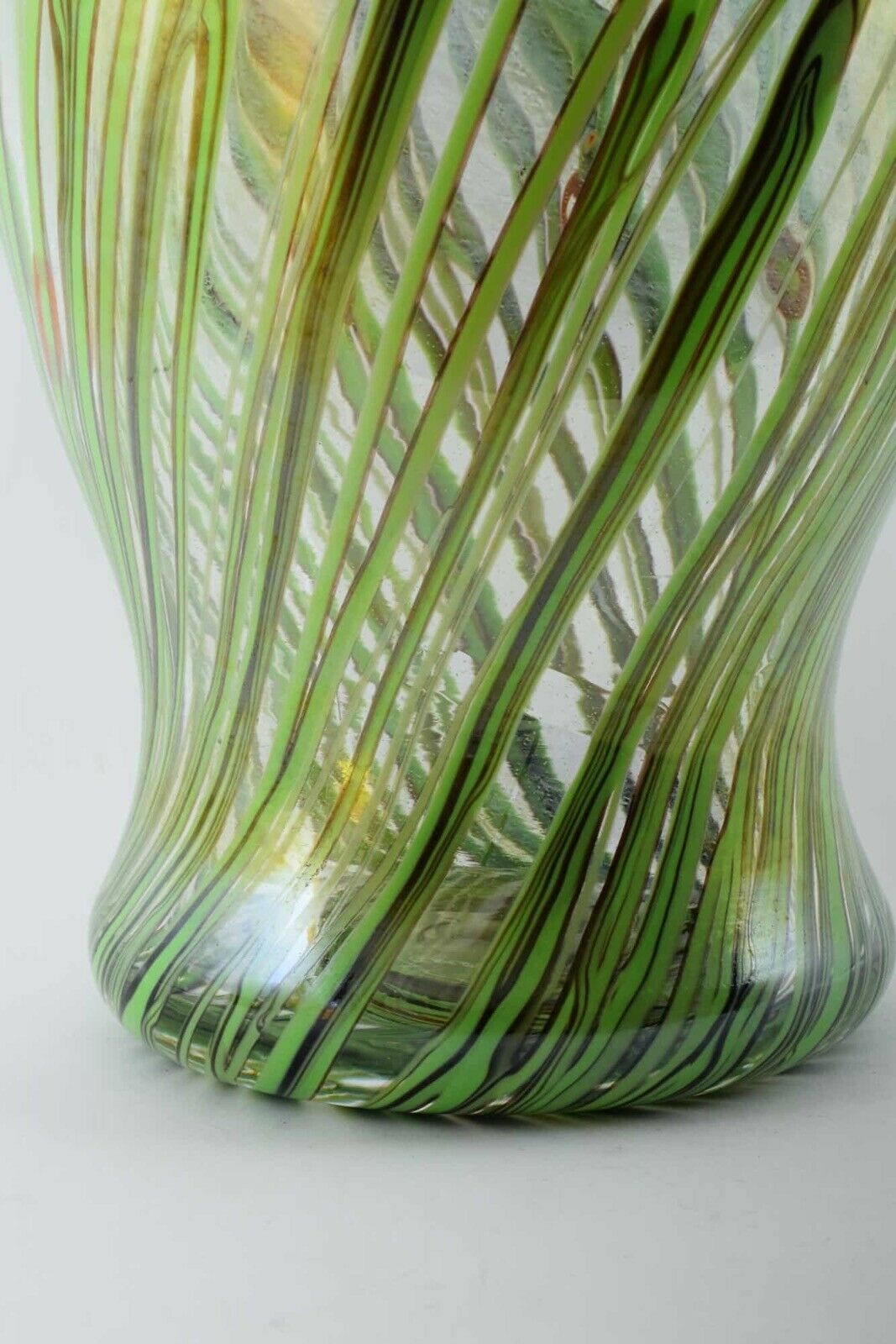 Licio Zanetti Large Murano, Italy Signed Floral and Iridato Glass Vase 38cm