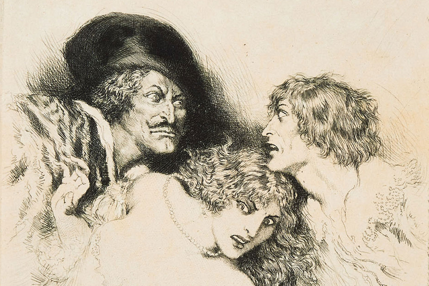 Norman Lindsay (1879-1969) - Rare Original Signed Etching 'Two Lovers' 1924